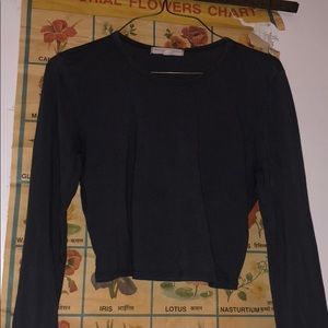 Gray Urban Outfitters Long Sleeve Crop Top